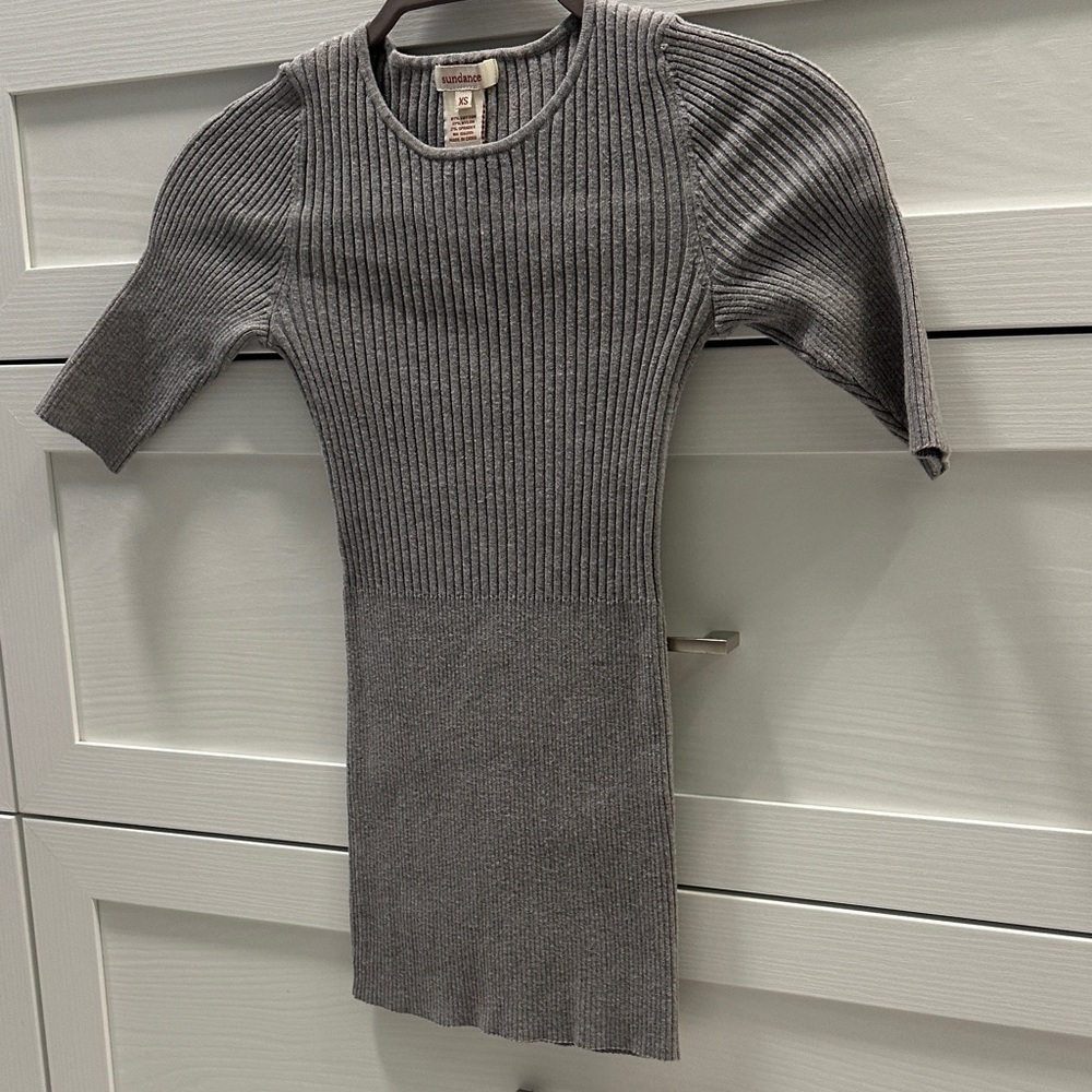Sundance Gray Ribbed Knit Sweater - Picture 1 of 1
